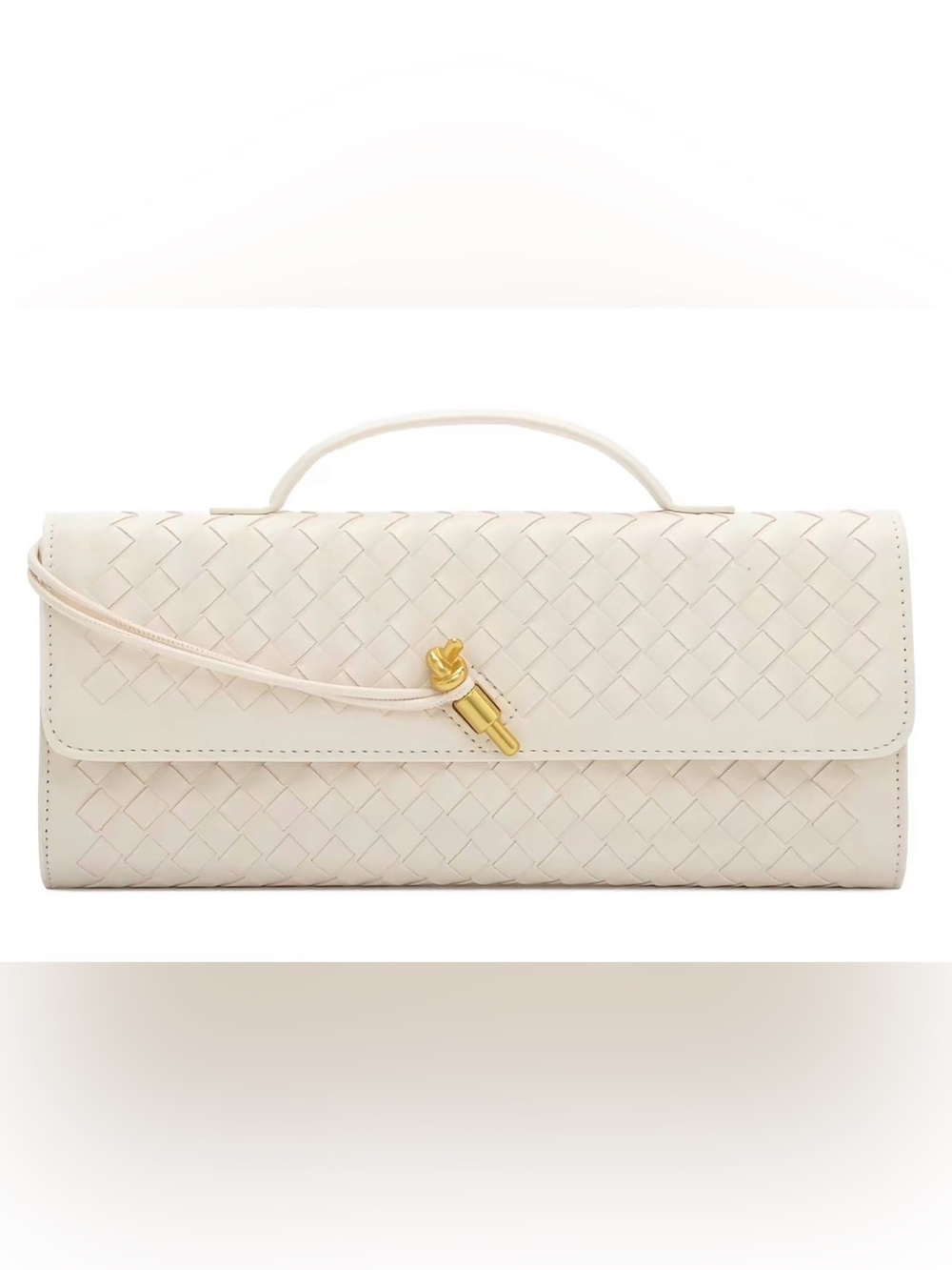 Women's Cream Woven Crossbody Bag - Unbranded